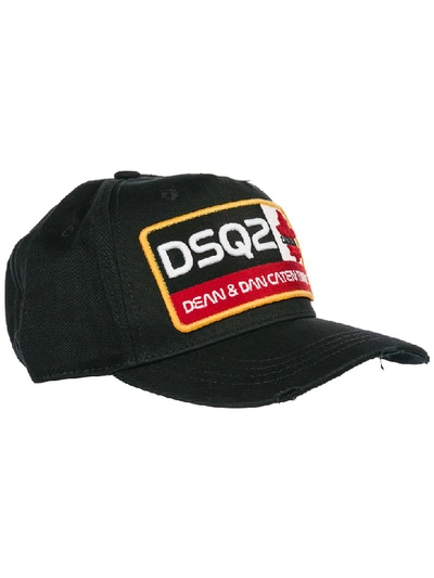 Shop Dsquared2 Caten Twins Baseball Cap In Nero