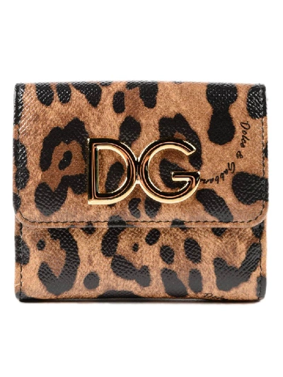 Dolce and Gabbana Leopard Print Flap Wallet