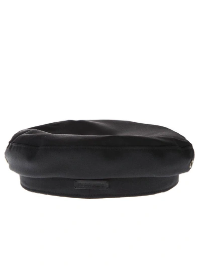 Shop Dsquared2 Black Wool Fisherman Cap