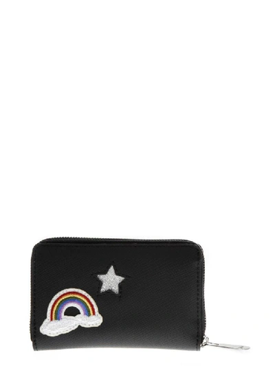 Shop Gianni Chiarini Black Wallet With Glittered Decorations Applied