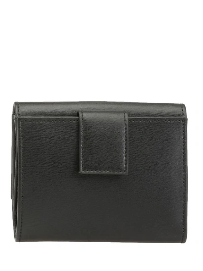 Shop Ferragamo Leather Wallet In Nero / Lipstick