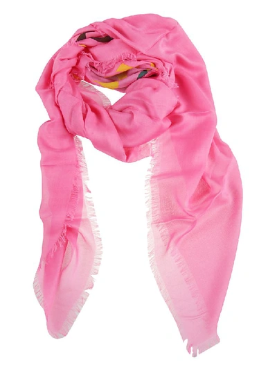 Shop Gucci Logo Shawl In Fuchsia