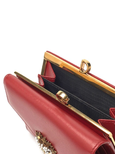 Shop Dolce & Gabbana French Flap Wallet In Red