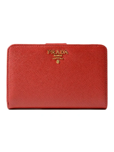 Prada Logo-plaque Folding Wallet In Z Fuoco
