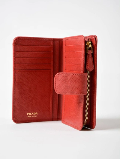 Shop Prada Logo Wallet In Z Fuoco