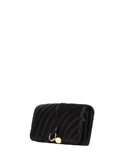 Shop Chloé Chloe Long Quilted Wallet In Black