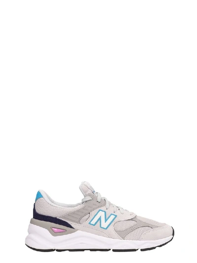 Shop New Balance Suede And Canvas Grey X90 Sneakers