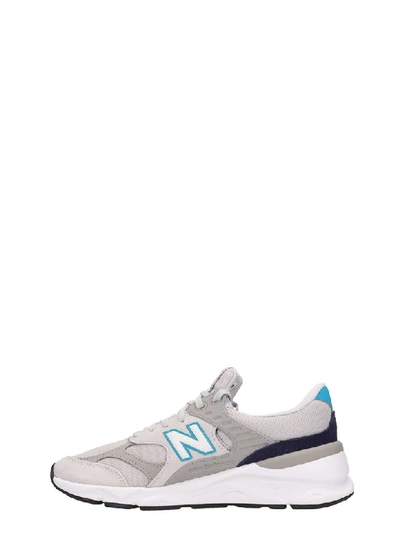 Shop New Balance Suede And Canvas Grey X90 Sneakers
