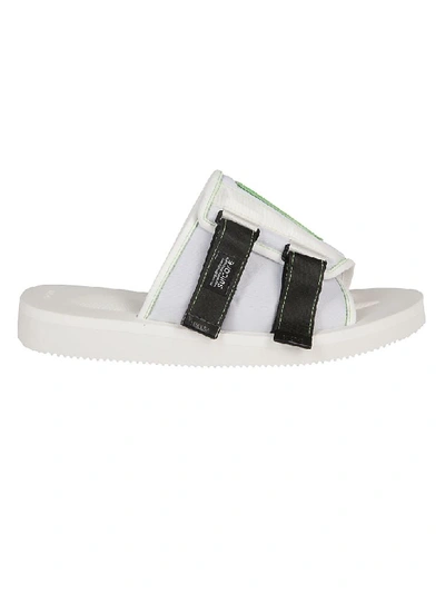 Shop Palm Angels Suicoke Sliders In White Green