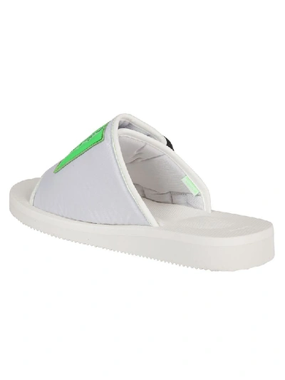 Shop Palm Angels Suicoke Sliders In White Green