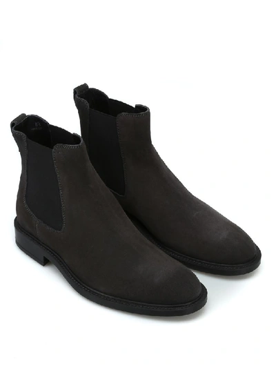 Shop Tod's Ankle Boot In Suede In Greydark