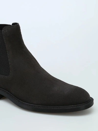 Shop Tod's Ankle Boot In Suede In Greydark