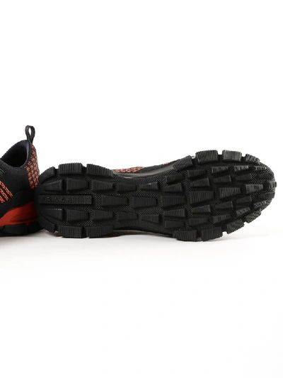 Shop Prada Cross-section Sneakers In Bjp Nero+corallo