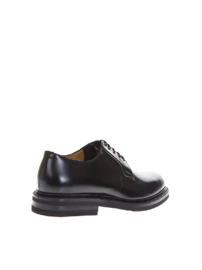 Green George Black Smooth Leather Lace-up Shoes In Black