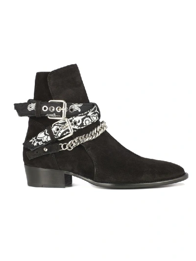 Shop Amiri Bandana Buckle Boots In Black