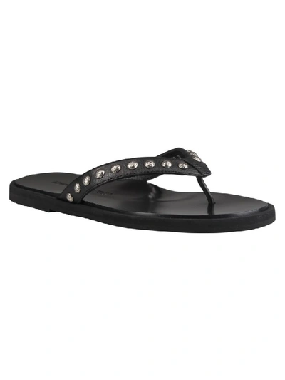 Shop Alexander Mcqueen Studded Flip Flops In Black