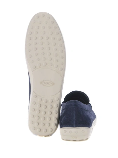 Shop Tod's Thick Sole Loafers In Blu