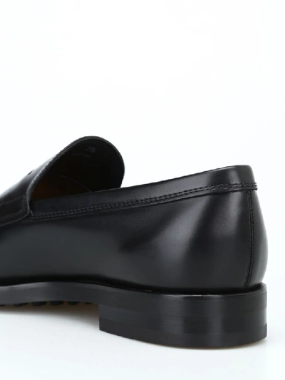 Shop Tod's Leather Loafers In Black