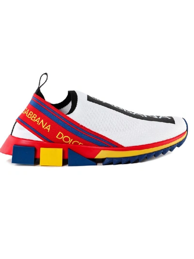 Shop Dolce & Gabbana Logo Slip-on Sneakers In Red/blu/yellow