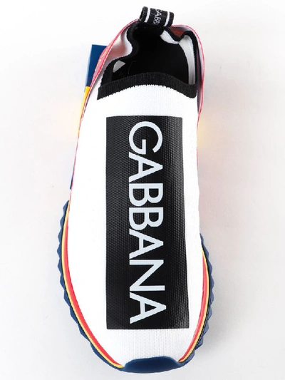 Shop Dolce & Gabbana Logo Slip-on Sneakers In Red/blu/yellow