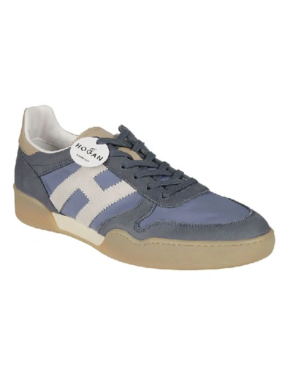 Shop Hogan H357 Sporty Sneakers In Edl Jeans/blu Denim Chiaro/bianco