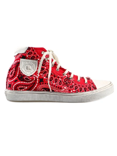 Shop Saint Laurent High-cut Sneakers In Red/white