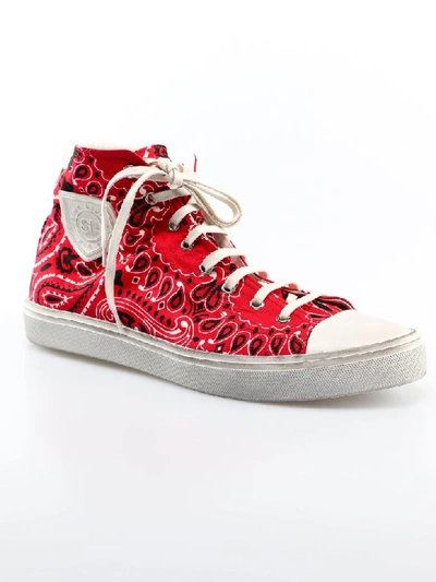 Shop Saint Laurent High-cut Sneakers In Red/white