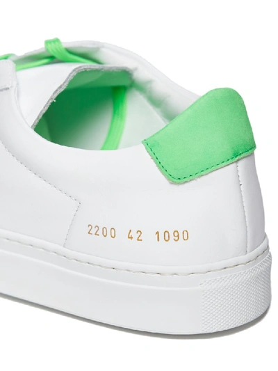 Shop Common Projects Contrast Sneakers In Bianco Verde Fluo