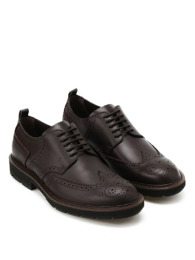 Shop Tod's Laced Shoes In Brown