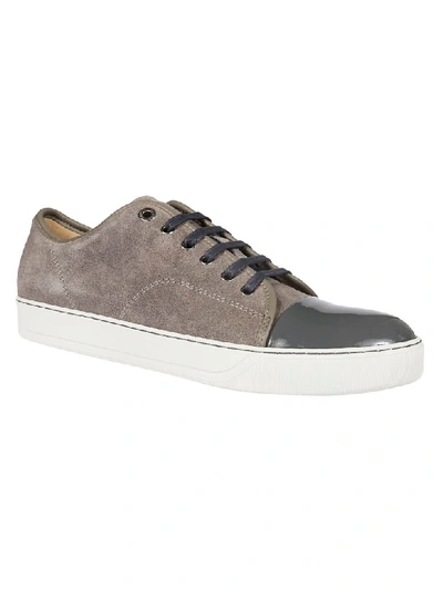 Shop Lanvin Round Toe Sneakers In Gray