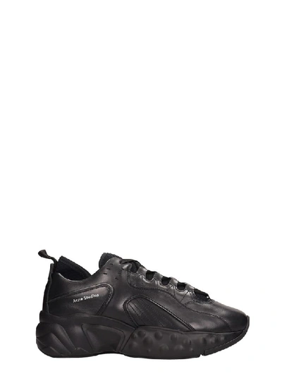 Shop Acne Studios Black Leather Rockaway Sneakers