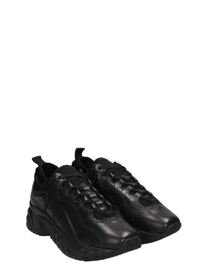 Shop Acne Studios Black Leather Rockaway Sneakers