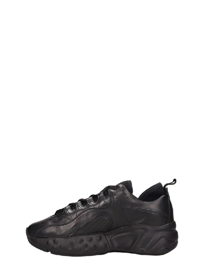 Shop Acne Studios Black Leather Rockaway Sneakers
