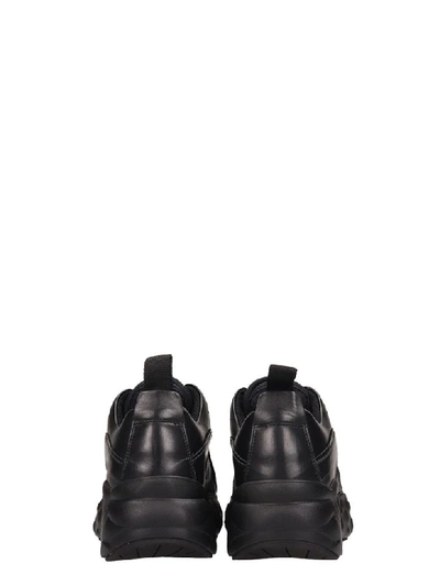 Shop Acne Studios Black Leather Rockaway Sneakers