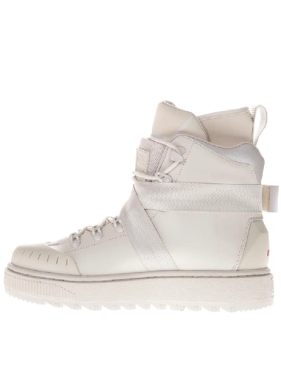 Shop Puma White Leather Sneakers