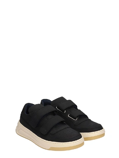 Shop Acne Studios Perey Black Leather Sneakers