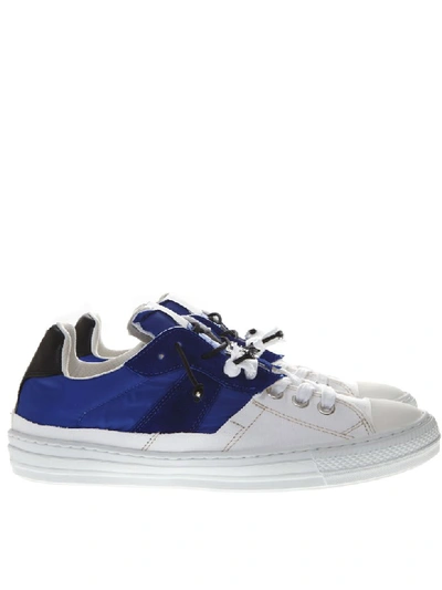 Shop Maison Margiela White & Blue Nylon & Leather Sneaker In Blue/white