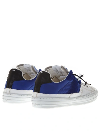 Shop Maison Margiela White & Blue Nylon & Leather Sneaker In Blue/white