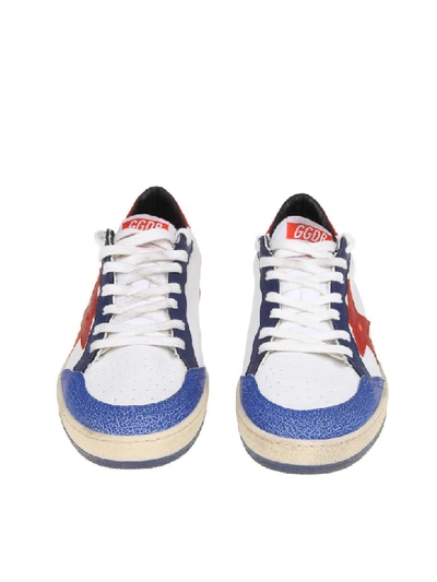 Shop Golden Goose Sneakers Ball Star In White / Red / Blue Leather In Navy/red