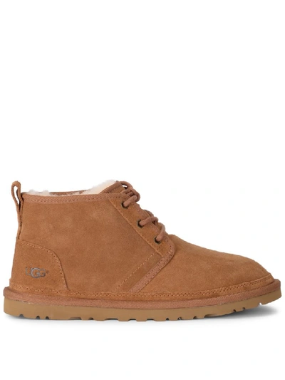 Shop Ugg Neumel Brown Suede Ankle Boots In Marrone