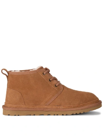 Shop Ugg Neumel Brown Suede Ankle Boots In Marrone