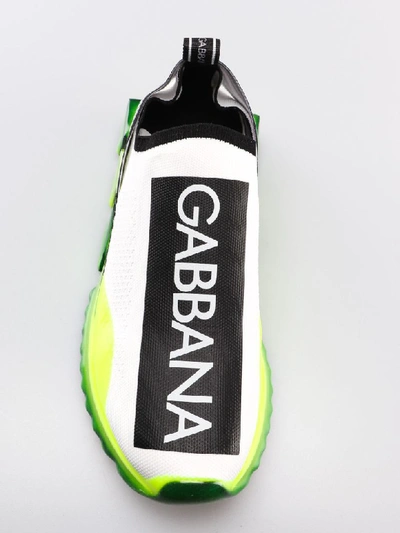 Shop Dolce & Gabbana Melt Sorrento Slip-on Sneakers In White/fluo Yellow