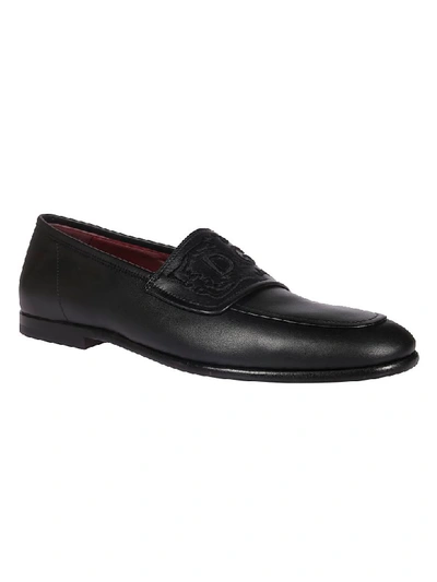 Shop Dolce & Gabbana Logo Detail Loafers In Black