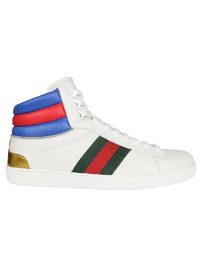 Shop Gucci Ace Hi-top Sneakers In White