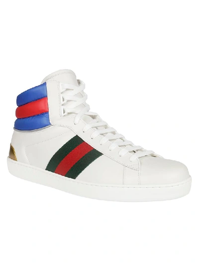 Shop Gucci Ace Hi-top Sneakers In White