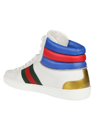 Shop Gucci Ace Hi-top Sneakers In White