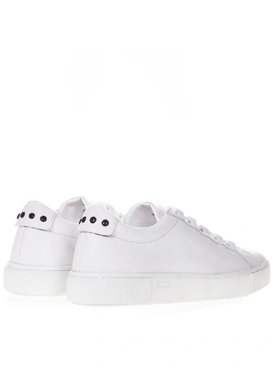 Shop Tod's White Leather Sneakers