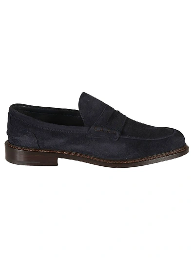 Shop Tricker's Vintage Loafers In Navy