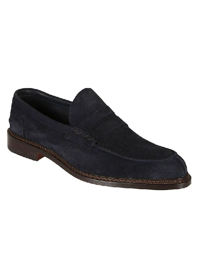 Shop Tricker's Vintage Loafers In Navy