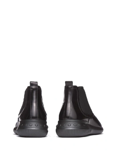 Shop Tod's Ankle Boots In Black Smooth Leather B In Nero